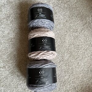 K+C Cozy Yarn Bundle in Gray and Beige with white streaks! Chunky, super soft!